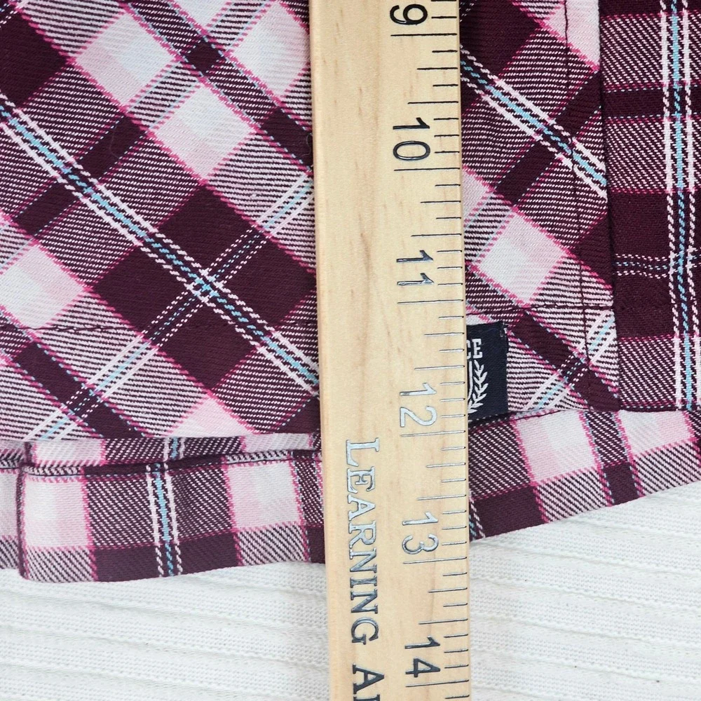 Justice Girls Plaid Skort Burgundy Pink White Size S‎ 7/8 Wrap Front 473910A